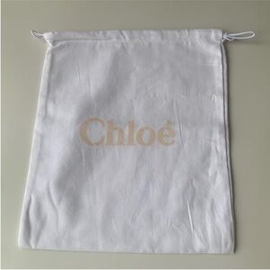 Chloe White Woven Cotton Shoe Purse Dust Bag Storage Bag